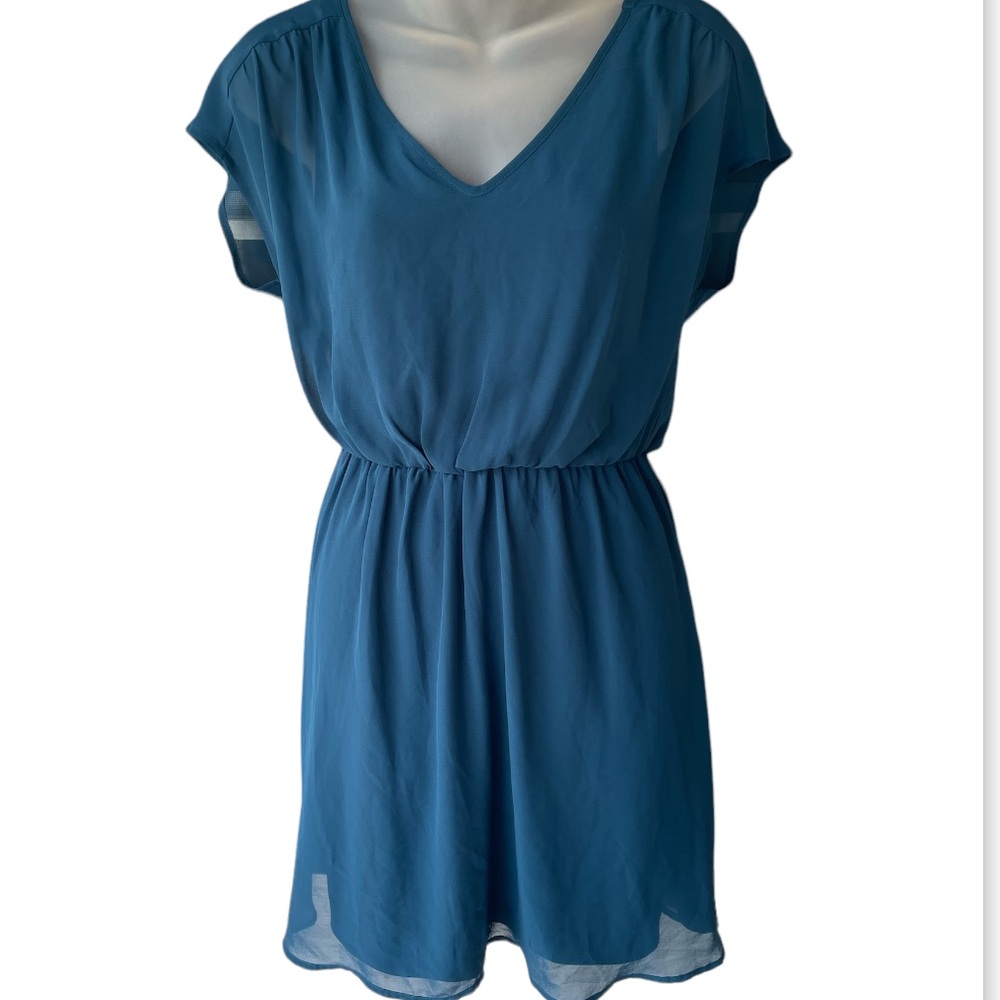 Lush mini dress peek a boo back shear summer dress size medium